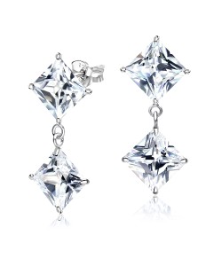 Square CZ Ear Studs ECS-17